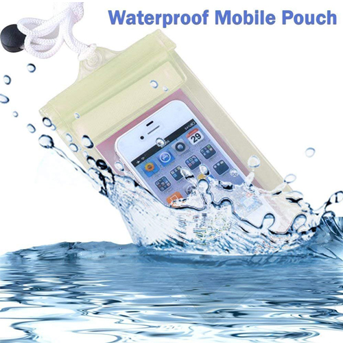 Transparent Silicon Mobile Pouch Cover with (3 + 1) Layer Protection from Water and dust